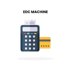 EDC Machine flat icon. Vector illustration on white background. Can used for digital product, presentation, UI and many more.