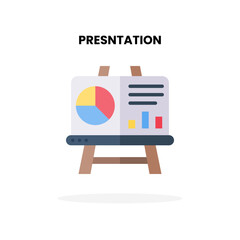 Fototapeta premium Presentation Board flat icon. Vector illustration on white background. Can used for digital product, presentation, UI and many more.