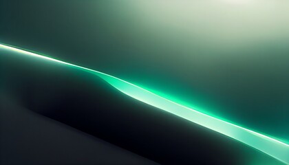 Abstract emerald and white waves background. Subtle gradients, flow liquid lines. Design element.
