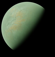 A 3D illustration of an exoplanet. 