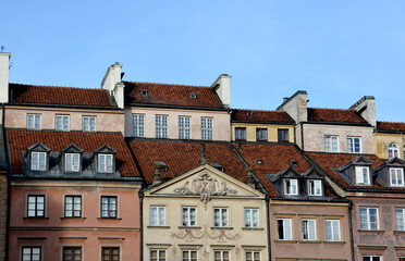 Fototapeta na wymiar Roofs of the old town of Warsaw