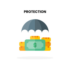 Protection flat icon. Vector illustration on white background. Can used for digital product, presentation, UI and many more.