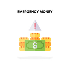 Emergency Money flat icon. Vector illustration on white background. Can used for digital product, presentation, UI and many more.