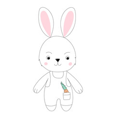 rabbit, hare sketch ,outline icon isolated