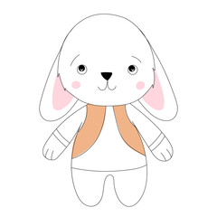 rabbit sketch ,outline icon isolated