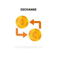 Exchange flat icon. Vector illustration on white background. Can used for digital product, presentation, UI and many more.