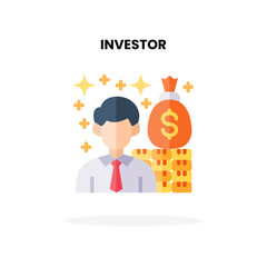Investor flat icon. Vector illustration on white background. Can used for digital product, presentation, UI and many more.