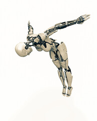 amazing robot is doing a stunt