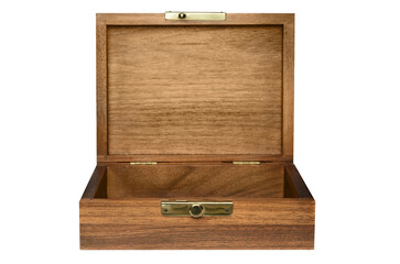 Wood box straight view on transparent background