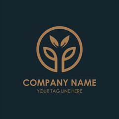 Flowers Logo circle design abstract vector template. Cosmetics Hotel Garden Beauty salon Logotype concept.