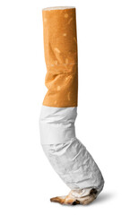 Cigarettte isolated on white, quit smoking concept