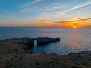 sunset aerial view on the european coast