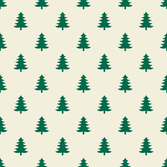 Obraz premium Holiday winter seamless pattern with many fir-trees for New Year and Christmas. Endless repeating pattern as wallpaper, fabric print, surface texture, package or gift paper.