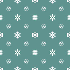 Holiday winter seamless pattern with many white snowflakes for Christmas and New Year. Endless repeating pattern as wallpaper, fabric print, surface texture, package or gift paper.