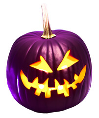Purple Jack o Lantern Pumpkin Glowing
