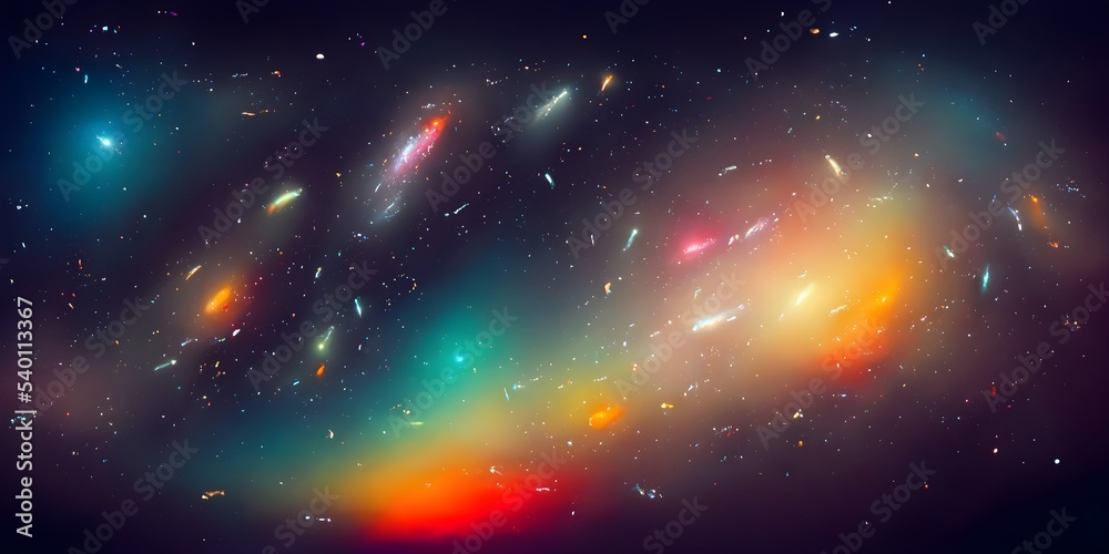Wall mural abstract multicolored smooth bright nebula galaxy artwork background