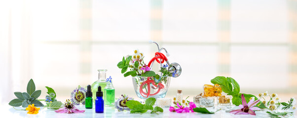 Alternative Herbal Medicine - Conceptual panoramicImage