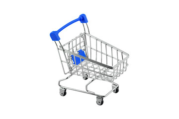 Supermarket cart on white background, isolate