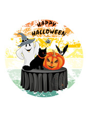Happy Halloween. Funny design. Sticker