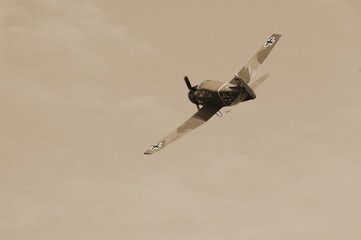 German military airplane (imitation) during historical reenactment of 1945 WWII
