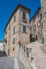 Beautiful streets with stone buildings in the historic center of Civitella del Tronto