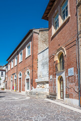 Fototapeta na wymiar Beautiful streets with stone buildings in the historic center of Civitella del Tronto