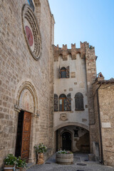 Obraz premium Beautiful church with stone walls in the historic center of Civitella del Tronto