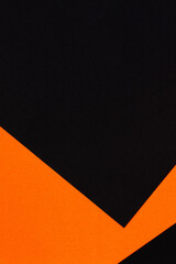Abstract geometry paper texture background. Shape and lines in black and orange colors. Top view