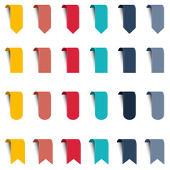 set of colorful paper tags