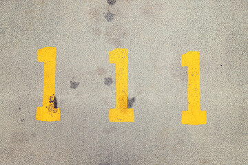 Urban asphalt background with numbers