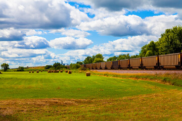 freight train in the American countryside