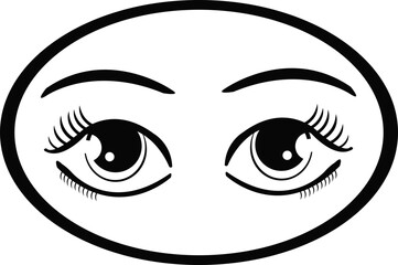  Eyes with brow and eyelashes  fashion, eyebrow, eyelash, makeup, cartoon, eyelashes, look, design svg vector cut file cricut and for silhouette 