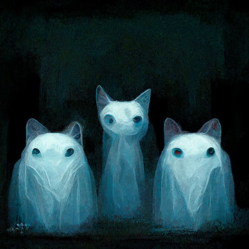 Ai Illustration Of Ghost Cat(s)