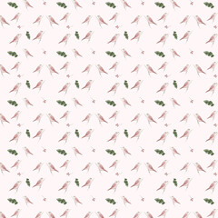 christmas watercolor birdie – watercolor seamless patterns