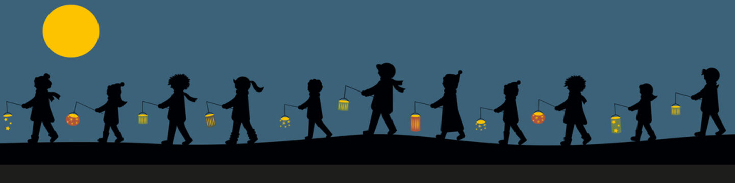 Laternenumzug durch die Stra&szlig;en