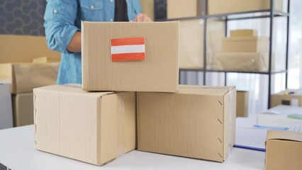 Austrian flag on logistic cargo package.
Cargo package with flag of Austria.
- Powered by Adobe