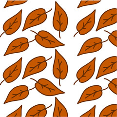 Obraz premium seamless pattern illustration of orange fall leaves, background