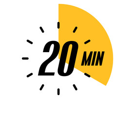 Timer,clock symbol,concept of time, illustration vector,20 minutes timer.
