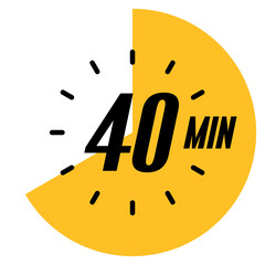 Timer,clock symbol,concept of time, illustration vector,40 minutes timer.
