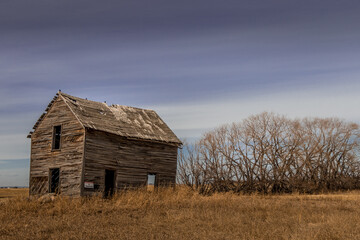 Obraz premium Run down farm buildings Indus Alberta Canada