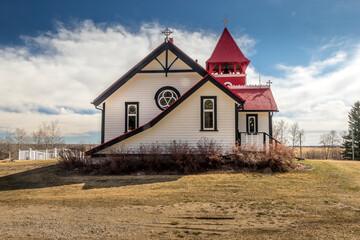 Obraz premium Historic Pine Creek church Pine Creek Alberta Canada