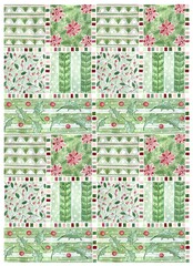 Christmas pattern with poinsettia, snow and holly branch for wrapping paper