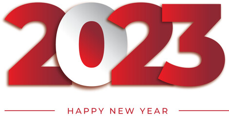 Happy New Year 2023 with red text