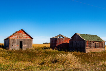 Fototapeta na wymiar Rustic farm buildings. Starland County, Alberta, Canada