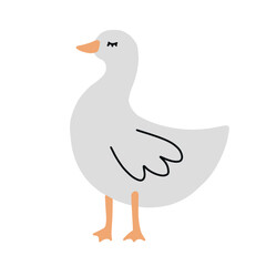 Duck. Hand drawn simple vector illustration