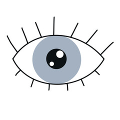 Human eye. Hand drawn simple vector illustration