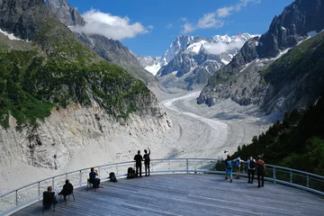 Raamstickers The Mer de Glace (Sea of Ice) the largest glacier in France, Mont Blanc Massif,  Chamonix, France  © elephotos