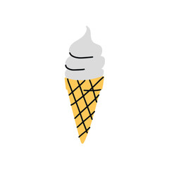 Ice cream. Hand drawn simple vector illustration
