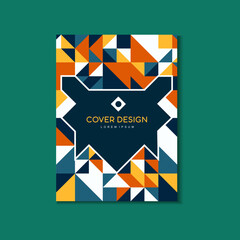 Abstract Colorful, modern,  triangle cover design.
