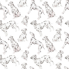 Dalmatian dogs seamless pattern